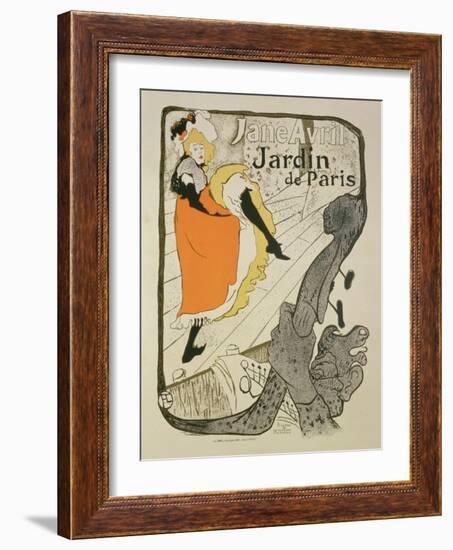 Reproduction of a Poster Advertising "Jane Avril" at the Jardin De Paris, 1893-Henri de Toulouse-Lautrec-Framed Giclee Print