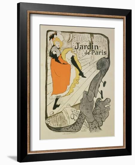 Reproduction of a Poster Advertising "Jane Avril" at the Jardin De Paris, 1893-Henri de Toulouse-Lautrec-Framed Giclee Print