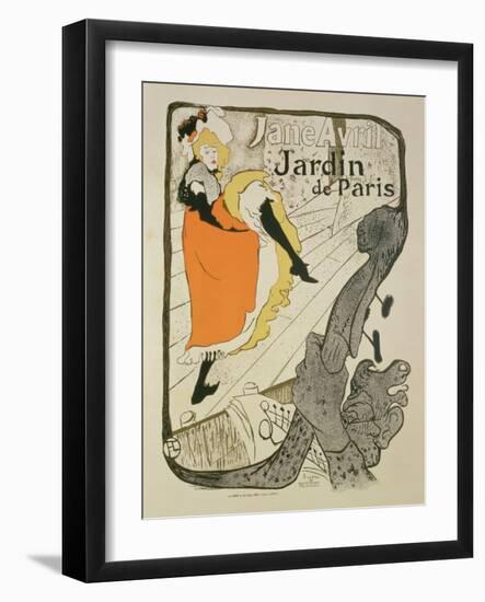 Reproduction of a Poster Advertising "Jane Avril" at the Jardin De Paris, 1893-Henri de Toulouse-Lautrec-Framed Giclee Print