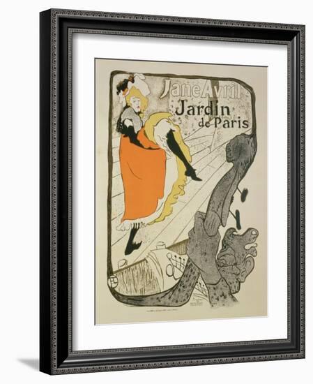Reproduction of a Poster Advertising "Jane Avril" at the Jardin De Paris, 1893-Henri de Toulouse-Lautrec-Framed Giclee Print
