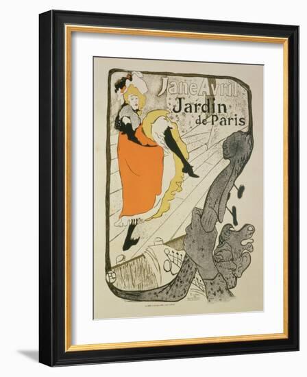 Reproduction of a Poster Advertising "Jane Avril" at the Jardin De Paris, 1893-Henri de Toulouse-Lautrec-Framed Giclee Print