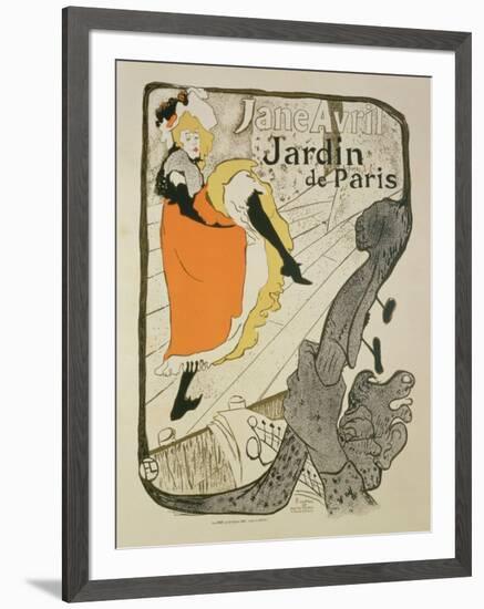 Reproduction of a Poster Advertising "Jane Avril" at the Jardin De Paris, 1893-Henri de Toulouse-Lautrec-Framed Giclee Print