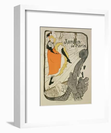 Reproduction of a Poster Advertising "Jane Avril" at the Jardin De Paris, 1893-Henri de Toulouse-Lautrec-Framed Premium Giclee Print