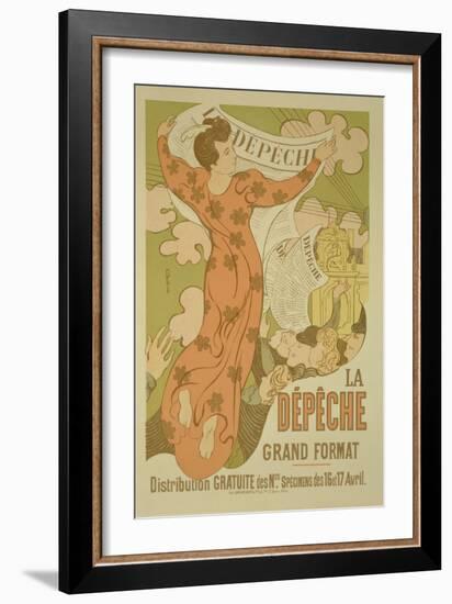 Reproduction of a Poster Advertising 'La Depeche De Toulouse' Newspaper, 1892-Maurice Denis-Framed Giclee Print