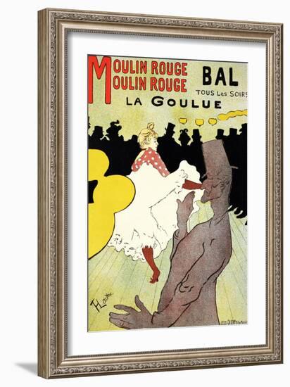 Reproduction of a Poster Advertising "La Goulue" at the Moulin Rouge, Paris-Henri de Toulouse-Lautrec-Framed Giclee Print