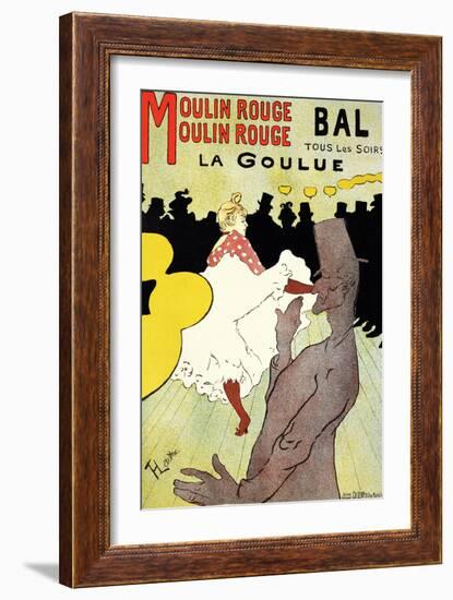 Reproduction of a Poster Advertising "La Goulue" at the Moulin Rouge, Paris-Henri de Toulouse-Lautrec-Framed Giclee Print