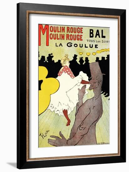 Reproduction of a Poster Advertising "La Goulue" at the Moulin Rouge, Paris-Henri de Toulouse-Lautrec-Framed Giclee Print