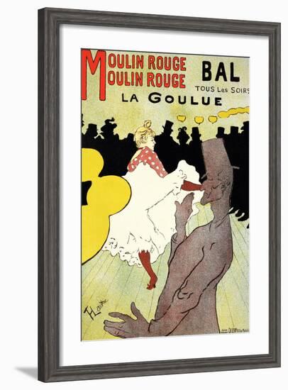 Reproduction of a Poster Advertising "La Goulue" at the Moulin Rouge, Paris-Henri de Toulouse-Lautrec-Framed Giclee Print