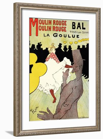 Reproduction of a Poster Advertising "La Goulue" at the Moulin Rouge, Paris-Henri de Toulouse-Lautrec-Framed Giclee Print