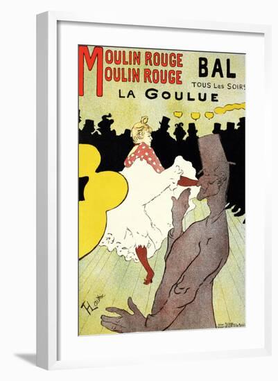 Reproduction of a Poster Advertising "La Goulue" at the Moulin Rouge, Paris-Henri de Toulouse-Lautrec-Framed Giclee Print