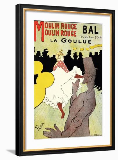 Reproduction of a Poster Advertising "La Goulue" at the Moulin Rouge, Paris-Henri de Toulouse-Lautrec-Framed Giclee Print