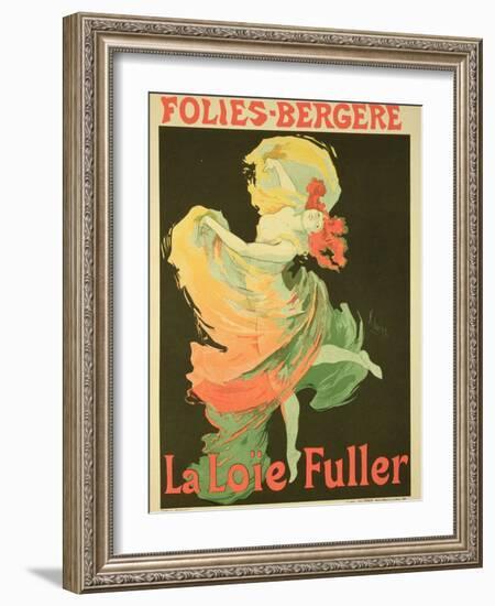 Reproduction of a Poster Advertising "Loie Fuller" at the Folies-Bergere, 1893-Jules Chéret-Framed Giclee Print