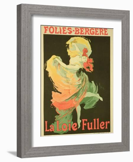 Reproduction of a Poster Advertising "Loie Fuller" at the Folies-Bergere, 1893-Jules Chéret-Framed Giclee Print