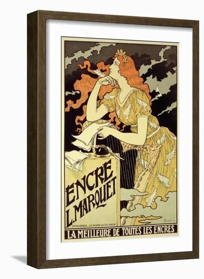 Reproduction of a Poster Advertising "Marquet Ink," 1892-Eugene Grasset-Framed Giclee Print