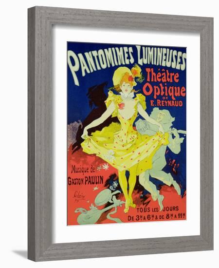 Reproduction of a Poster Advertising "Pantomimes Lumineuses" at the Musee Grevin, 1892-Jules Chéret-Framed Giclee Print