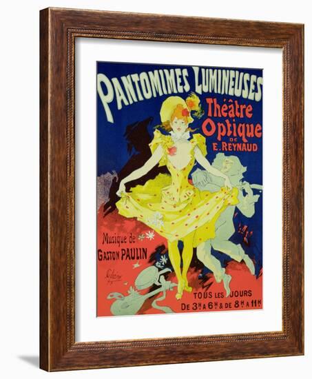 Reproduction of a Poster Advertising "Pantomimes Lumineuses" at the Musee Grevin, 1892-Jules Chéret-Framed Giclee Print