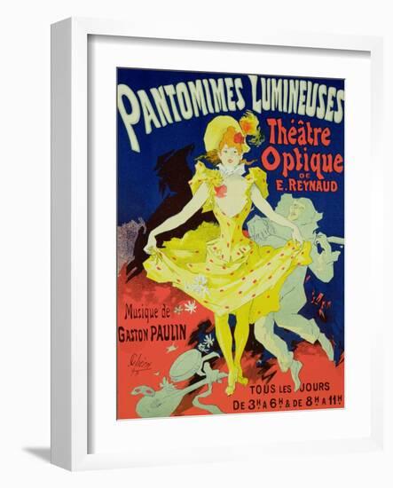 Reproduction of a Poster Advertising "Pantomimes Lumineuses" at the Musee Grevin, 1892-Jules Chéret-Framed Giclee Print