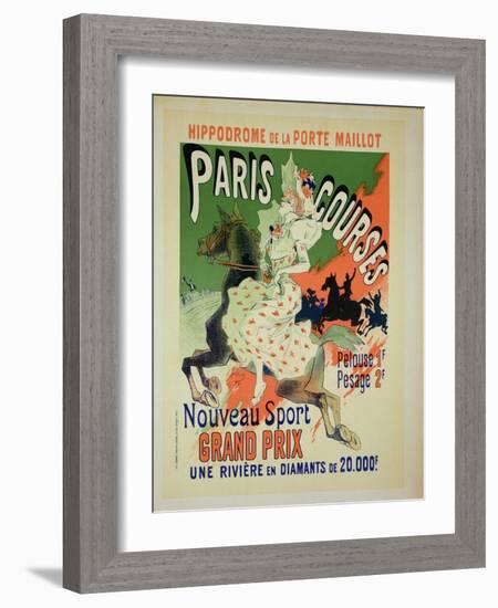 Reproduction of a Poster Advertising "Paris Courses"-Jules Chéret-Framed Giclee Print