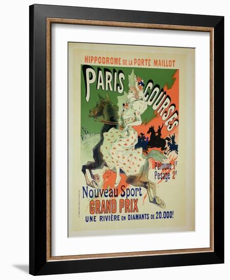 Reproduction of a Poster Advertising "Paris Courses"-Jules Chéret-Framed Giclee Print