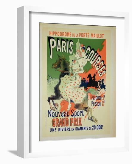 Reproduction of a Poster Advertising "Paris Courses"-Jules Chéret-Framed Giclee Print