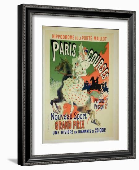 Reproduction of a Poster Advertising "Paris Courses"-Jules Chéret-Framed Giclee Print