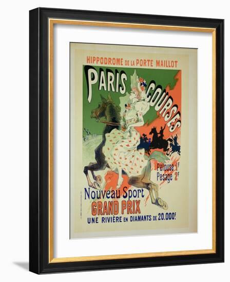 Reproduction of a Poster Advertising "Paris Courses"-Jules Chéret-Framed Giclee Print