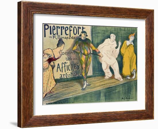 Reproduction of a Poster Advertising 'Pierrefort Artistic Posters', Rue Bonaparte, 1897-Henri Gabriel Ibels-Framed Giclee Print