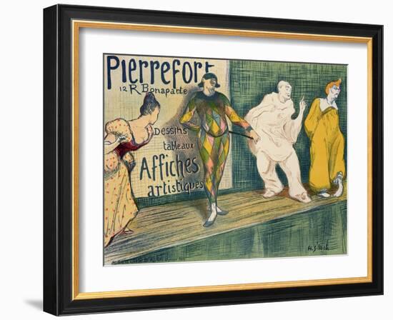 Reproduction of a Poster Advertising 'Pierrefort Artistic Posters', Rue Bonaparte, 1897-Henri Gabriel Ibels-Framed Giclee Print