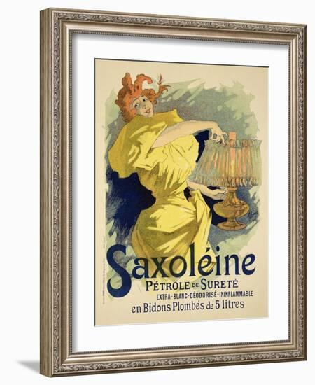 Reproduction of a Poster Advertising "Saxoleine," Safe Parrafin Oil, 1896-Jules Chéret-Framed Giclee Print