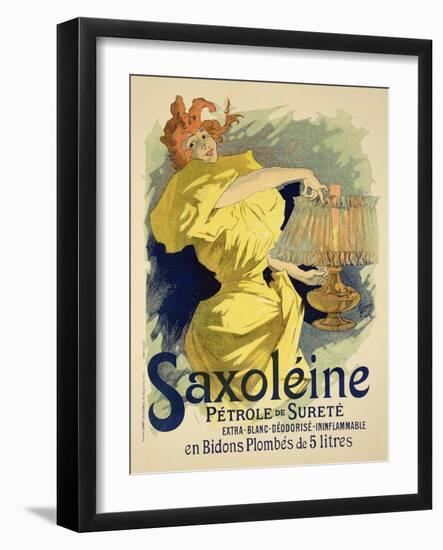 Reproduction of a Poster Advertising "Saxoleine," Safe Parrafin Oil, 1896-Jules Chéret-Framed Giclee Print