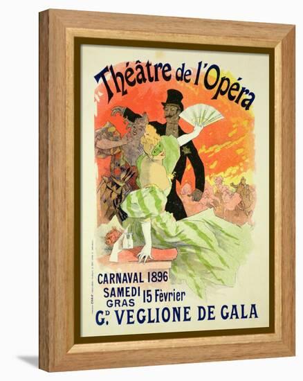 Reproduction of a Poster Advertising the 1896 Carnival at the Theatre De L'Opera-Jules Chéret-Framed Premier Image Canvas