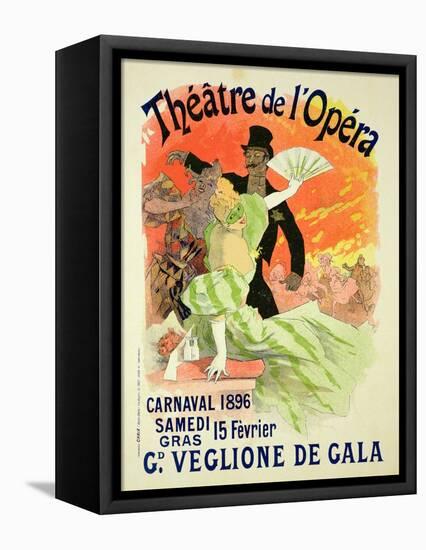 Reproduction of a Poster Advertising the 1896 Carnival at the Theatre De L'Opera-Jules Chéret-Framed Premier Image Canvas