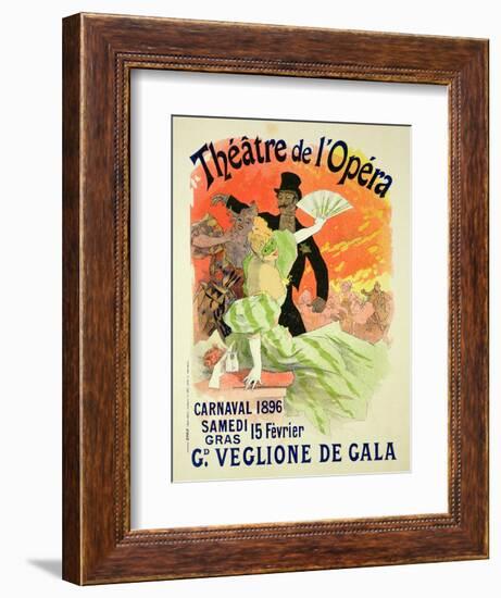 Reproduction of a Poster Advertising the 1896 Carnival at the Theatre De L'Opera-Jules Chéret-Framed Giclee Print