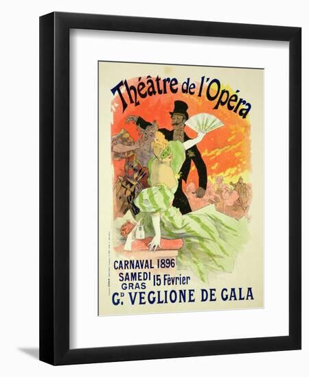 Reproduction of a Poster Advertising the 1896 Carnival at the Theatre De L'Opera-Jules Chéret-Framed Giclee Print