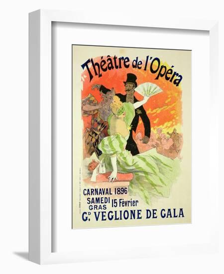 Reproduction of a Poster Advertising the 1896 Carnival at the Theatre De L'Opera-Jules Chéret-Framed Giclee Print