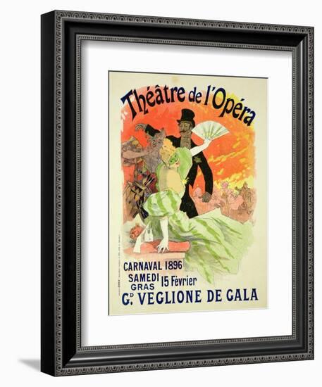 Reproduction of a Poster Advertising the 1896 Carnival at the Theatre De L'Opera-Jules Chéret-Framed Giclee Print