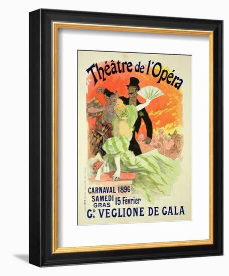 Reproduction of a Poster Advertising the 1896 Carnival at the Theatre De L'Opera-Jules Chéret-Framed Giclee Print