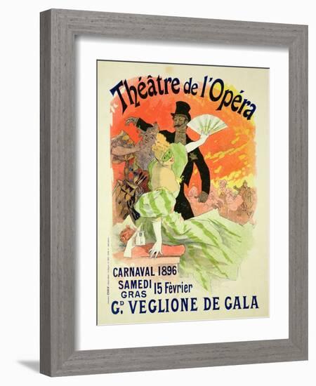 Reproduction of a Poster Advertising the 1896 Carnival at the Theatre De L'Opera-Jules Chéret-Framed Giclee Print