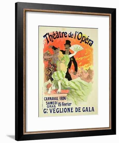 Reproduction of a Poster Advertising the 1896 Carnival at the Theatre De L'Opera-Jules Chéret-Framed Giclee Print