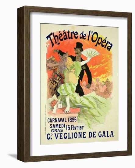 Reproduction of a Poster Advertising the 1896 Carnival at the Theatre De L'Opera-Jules Chéret-Framed Giclee Print