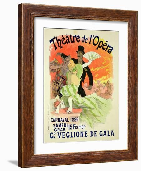 Reproduction of a Poster Advertising the 1896 Carnival at the Theatre De L'Opera-Jules Chéret-Framed Giclee Print
