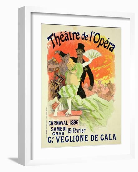 Reproduction of a Poster Advertising the 1896 Carnival at the Theatre De L'Opera-Jules Chéret-Framed Giclee Print