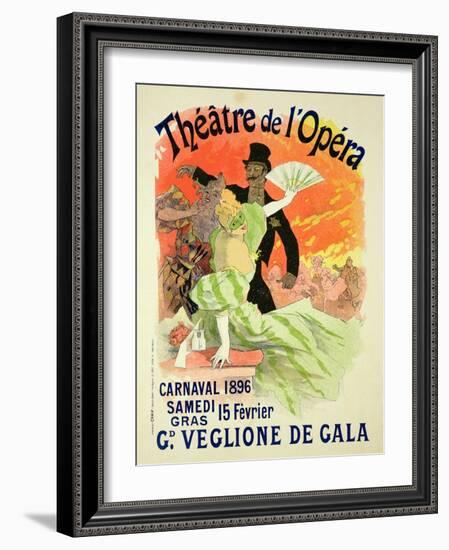 Reproduction of a Poster Advertising the 1896 Carnival at the Theatre De L'Opera-Jules Chéret-Framed Giclee Print