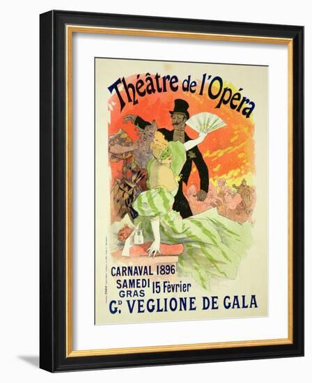 Reproduction of a Poster Advertising the 1896 Carnival at the Theatre De L'Opera-Jules Chéret-Framed Giclee Print