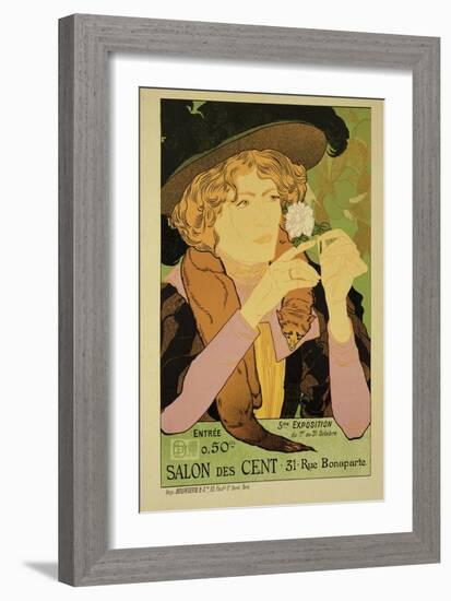 Reproduction of a Poster Advertising the '5th Exhibition of the Salon Des Cents'-Georges de Feure-Framed Giclee Print