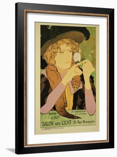 Reproduction of a Poster Advertising the '5th Exhibition of the Salon Des Cents'-Georges de Feure-Framed Giclee Print