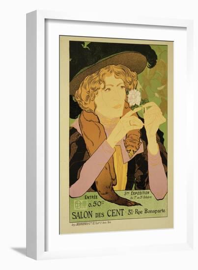 Reproduction of a Poster Advertising the '5th Exhibition of the Salon Des Cents'-Georges de Feure-Framed Giclee Print