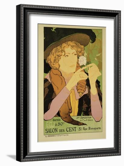 Reproduction of a Poster Advertising the '5th Exhibition of the Salon Des Cents'-Georges de Feure-Framed Giclee Print