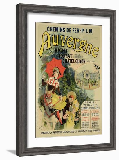 Reproduction of a Poster Advertising the "Auvergne Railway," France, 1892-Jules Chéret-Framed Giclee Print