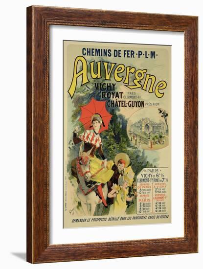 Reproduction of a Poster Advertising the "Auvergne Railway," France, 1892-Jules Chéret-Framed Giclee Print